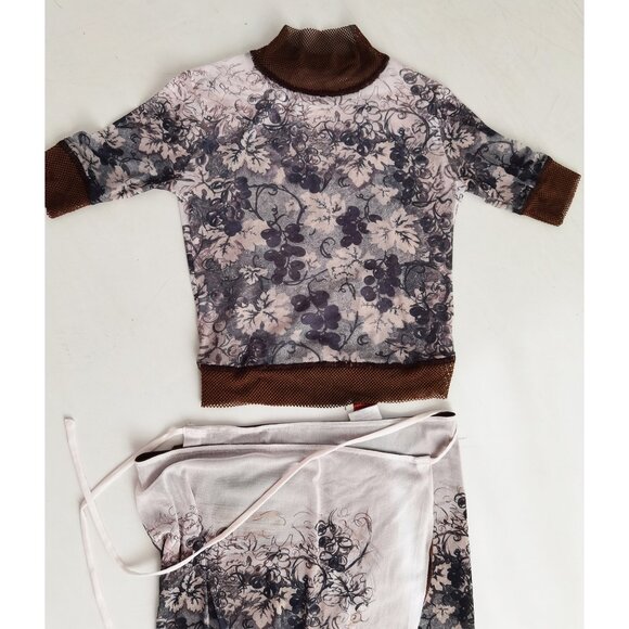 Jean Paul Gaultier grape vintage top skirt 2 piece mesh dress set. - Picture 4 of 13